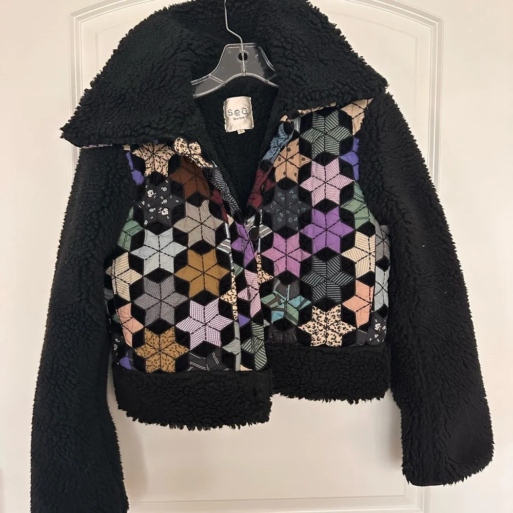 Sea New York Black Sherpa Puffer Jacket - Picture 11 of 13